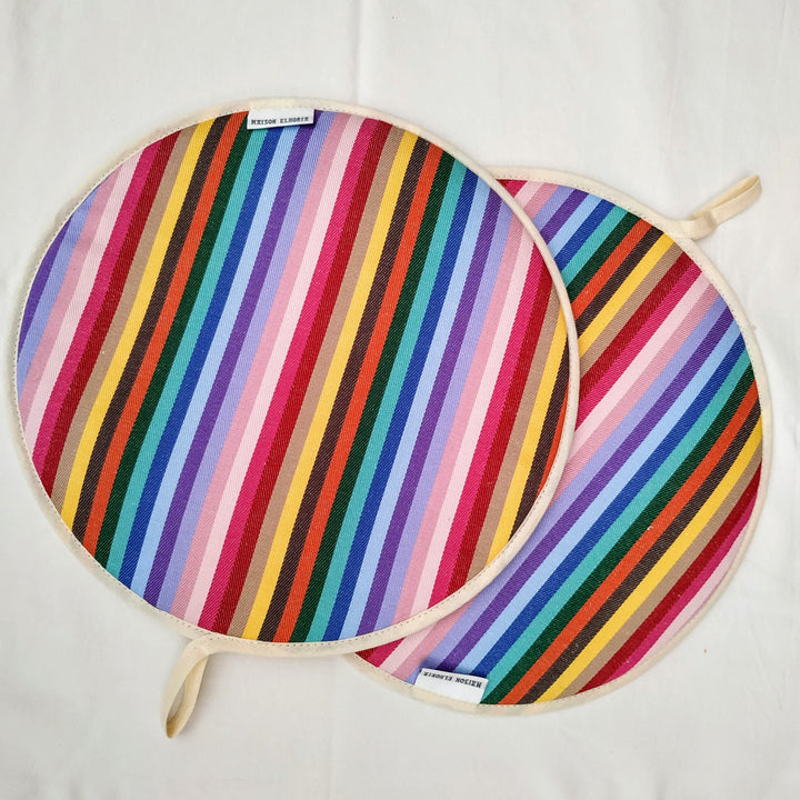 A pair of Rainbow Aga Hob Covers | Heat Saving & Beautiful
