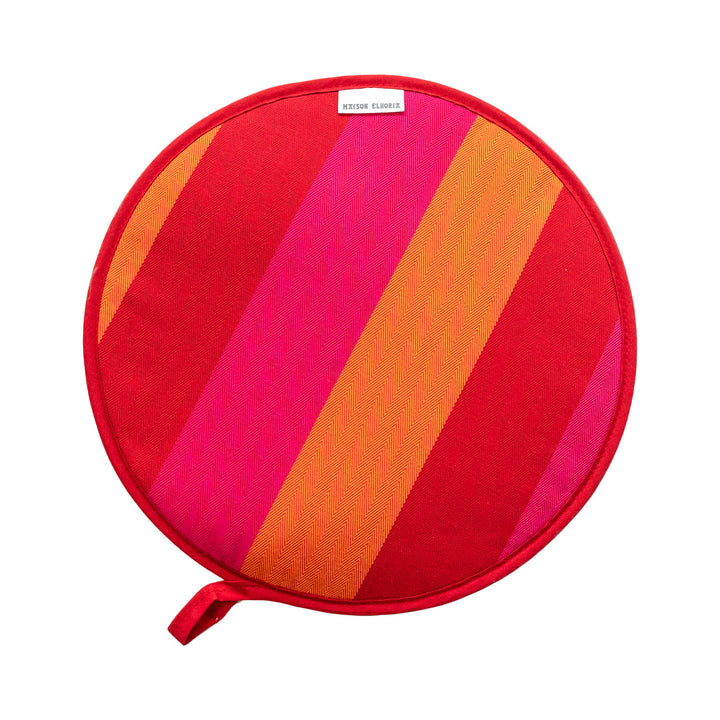 A Red orange pink Aga Hob Cover | Heat Saving & Beautiful