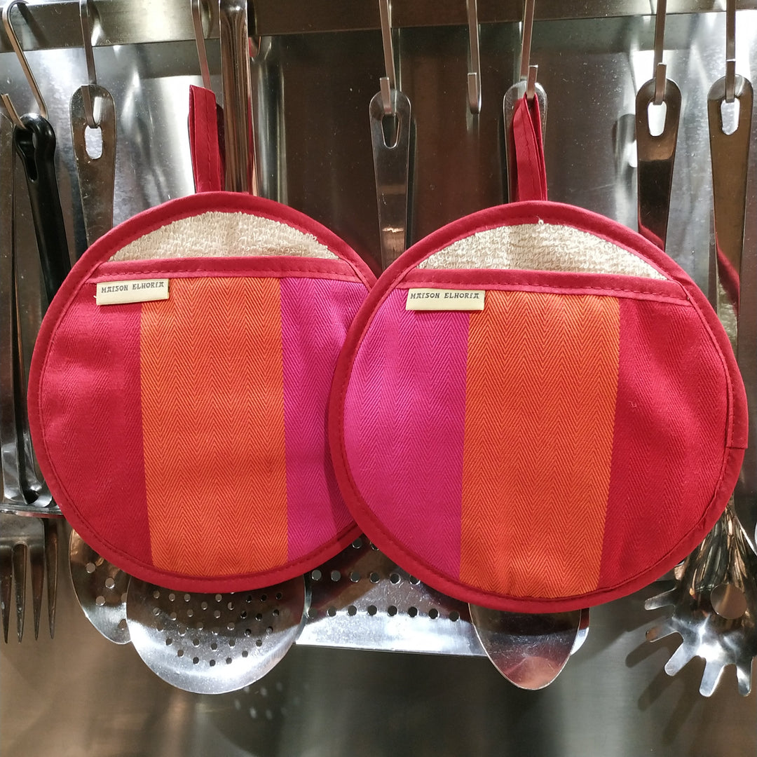 Pot Holder - Red orange pink