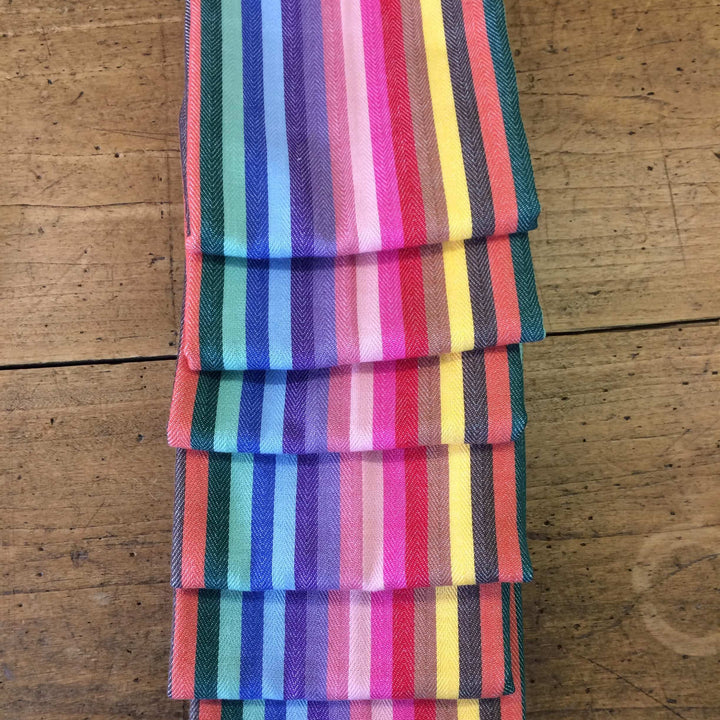 Tea Towel Rainbow one the other on a wooden surface Maison Elhoria