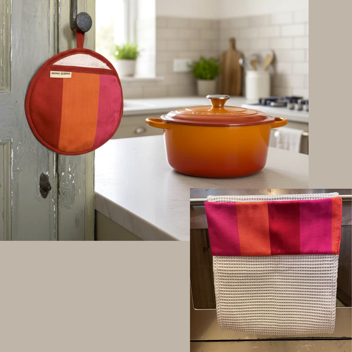 Kitchen Rail Set — Red Orange Pink