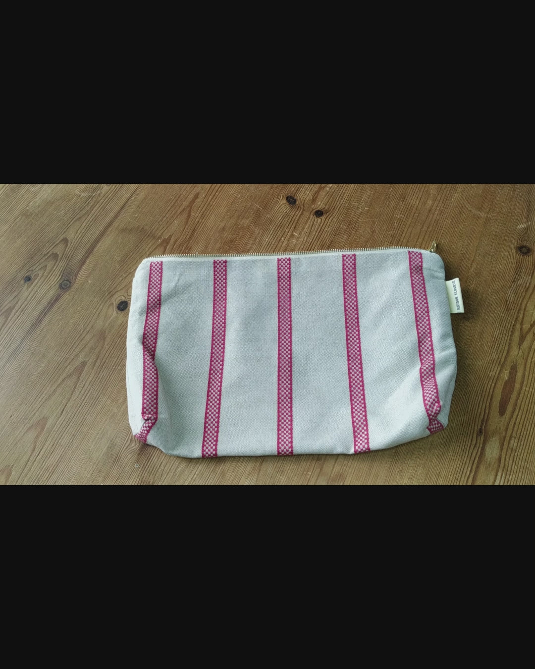 Toiletry bag Linen Union with Red Stripes Large