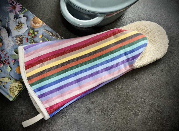 long oven glove gauntlet style rainbow