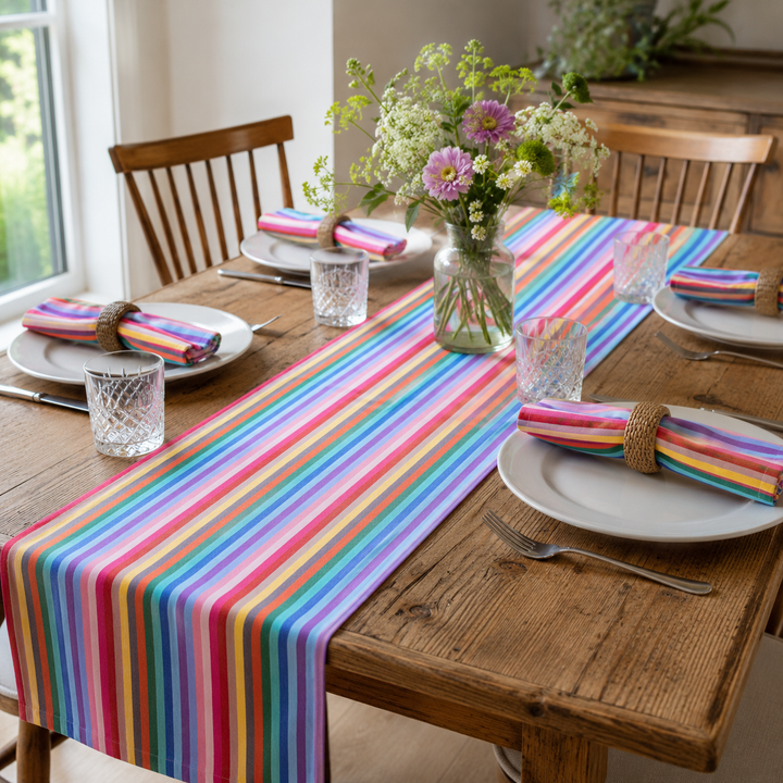 Table runner & napkins - Rainbow