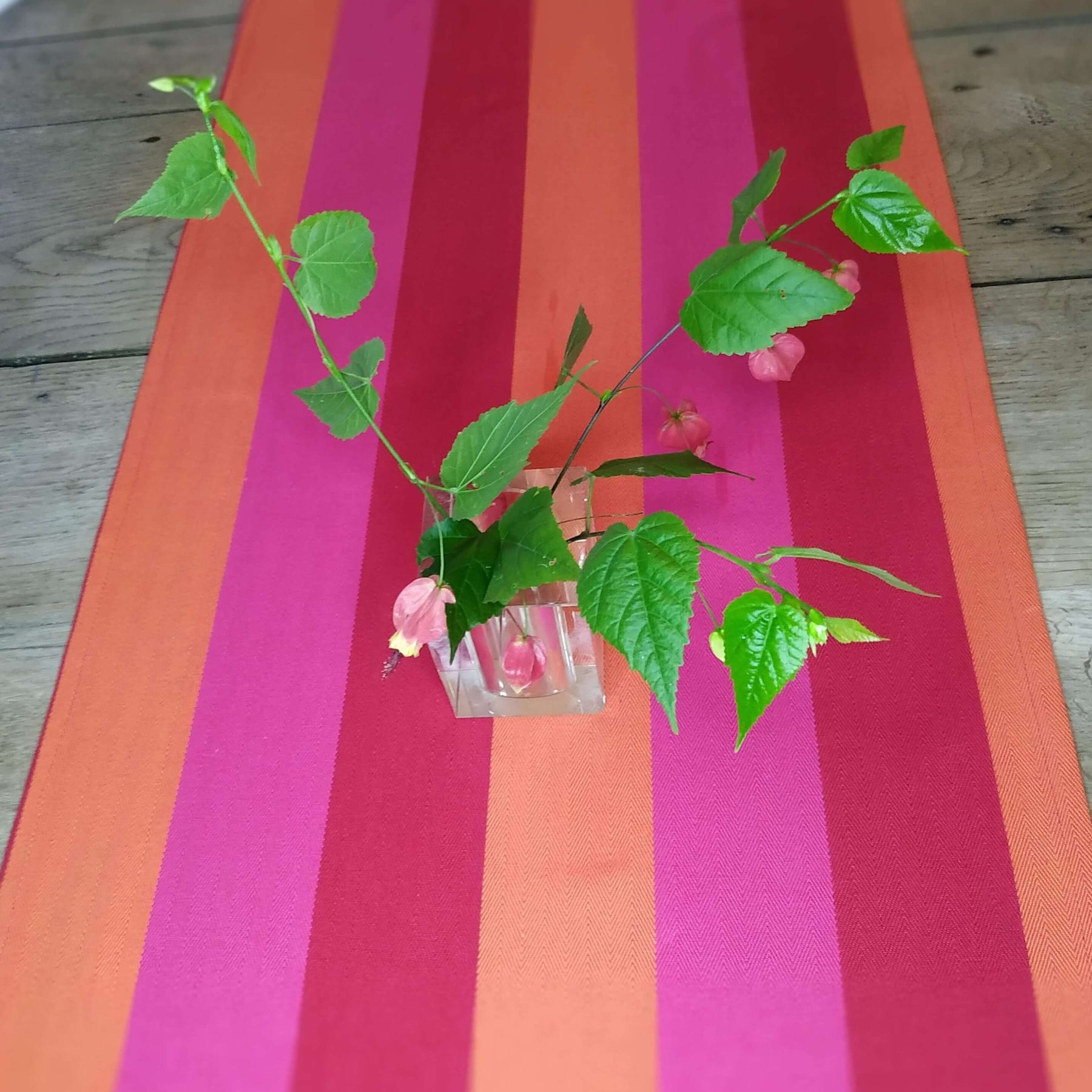 orange table runner Red pink cotton sustainable